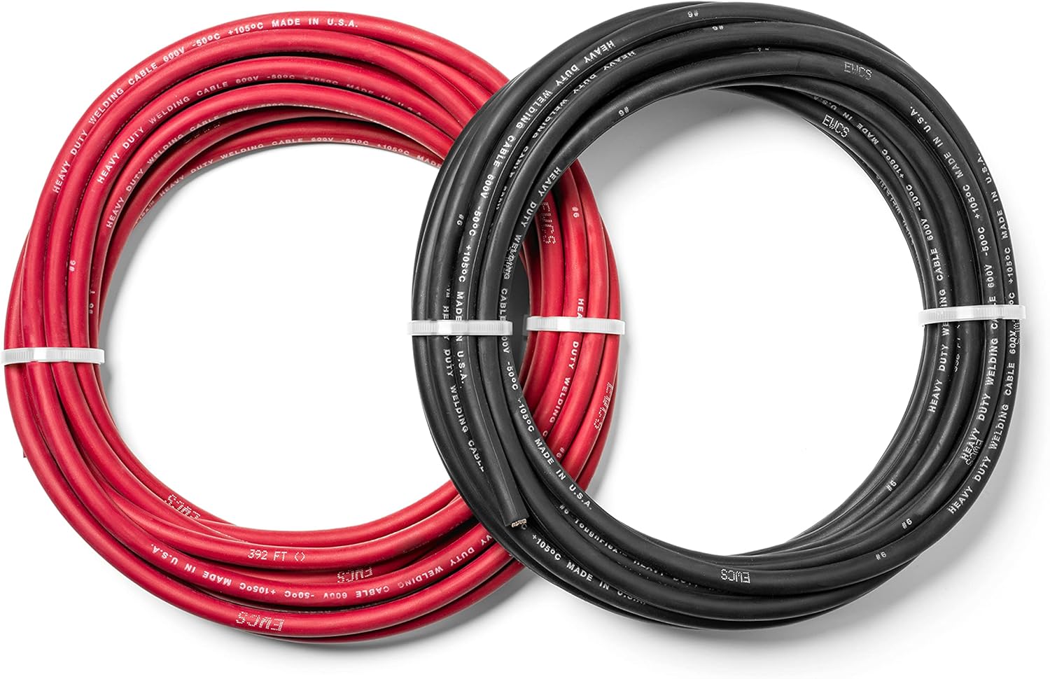6 Gauge Extra Flexible Welding Cable 600 Volt Combo Pack - Black+Red 25 Feet of Each R802827