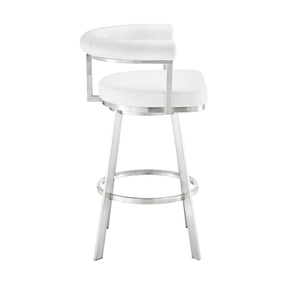 White/Chrome Swivel Counter Stool V32501