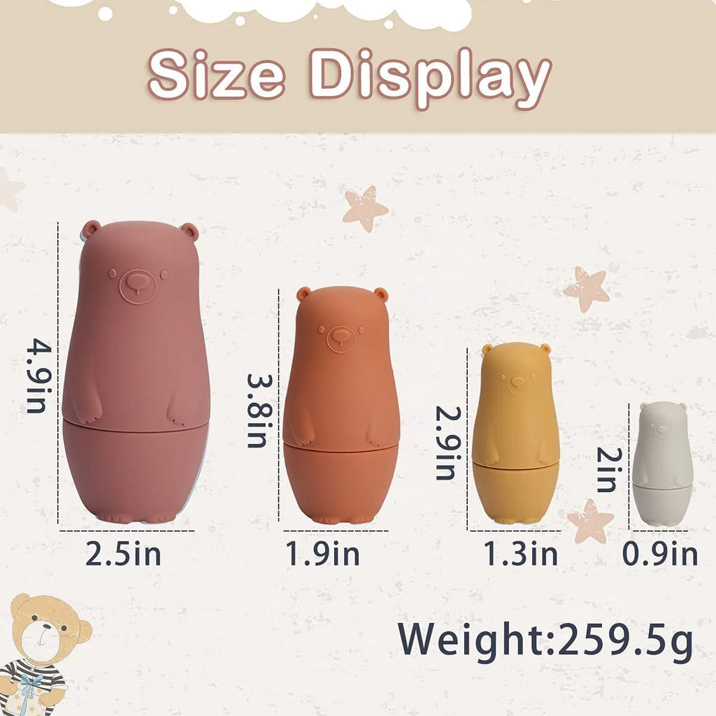 Red Silicone Matryoshka Dolls Stacking Nesting Doll Toys Set I35273