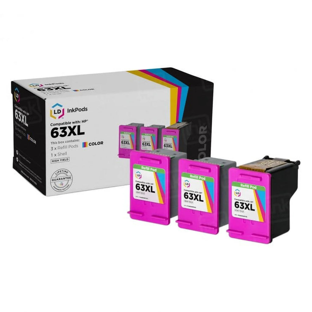 3Pk Ink Cartridge for HP 63XL F91866