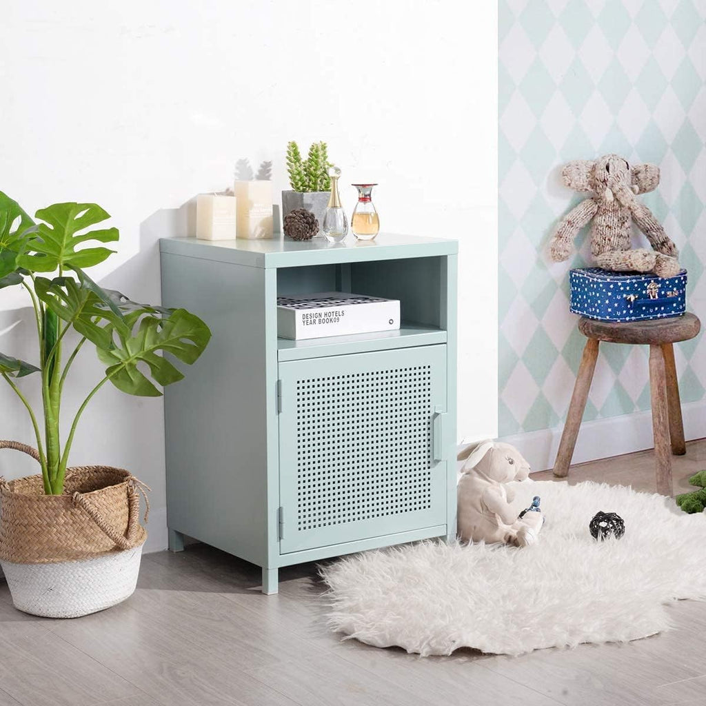 Green Metal Storage Cabinet Night Stand I288
