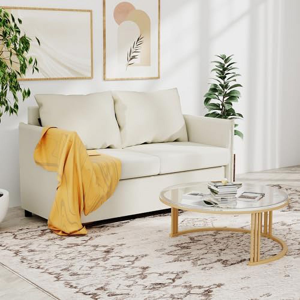 Fabric Loveseat Sofa 2-Seater Light Grey K209