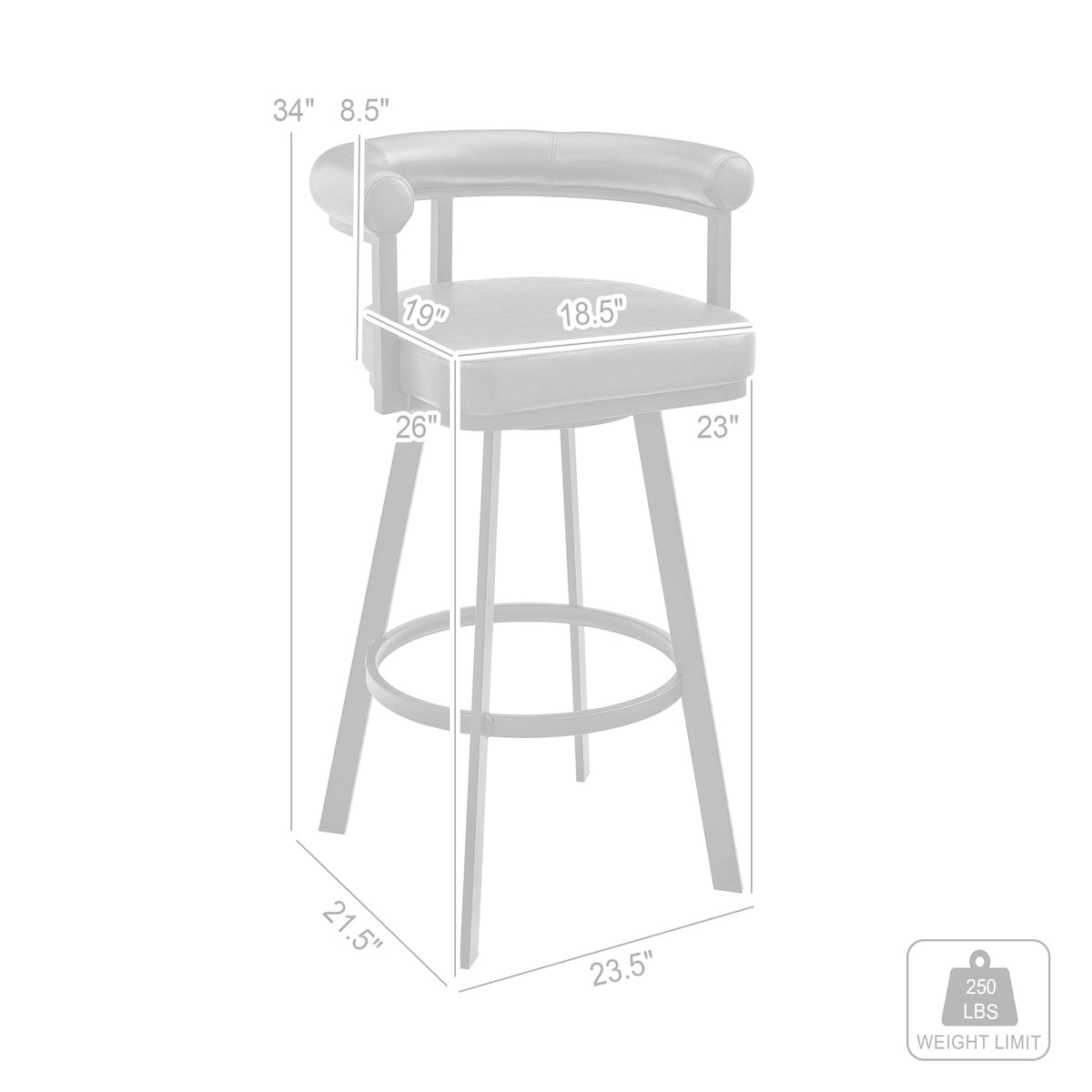 White/Chrome Swivel Counter Stool V32501