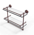 Antique Copper Double Glass Shelf with Towel Bar R2627