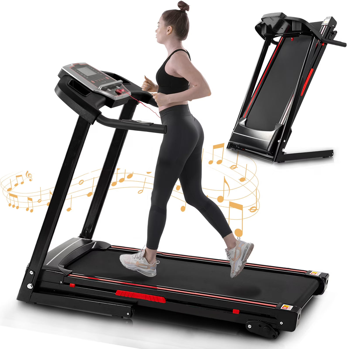 Folding Treadmill Electric 3.5 HP Running Machine with Incline R106