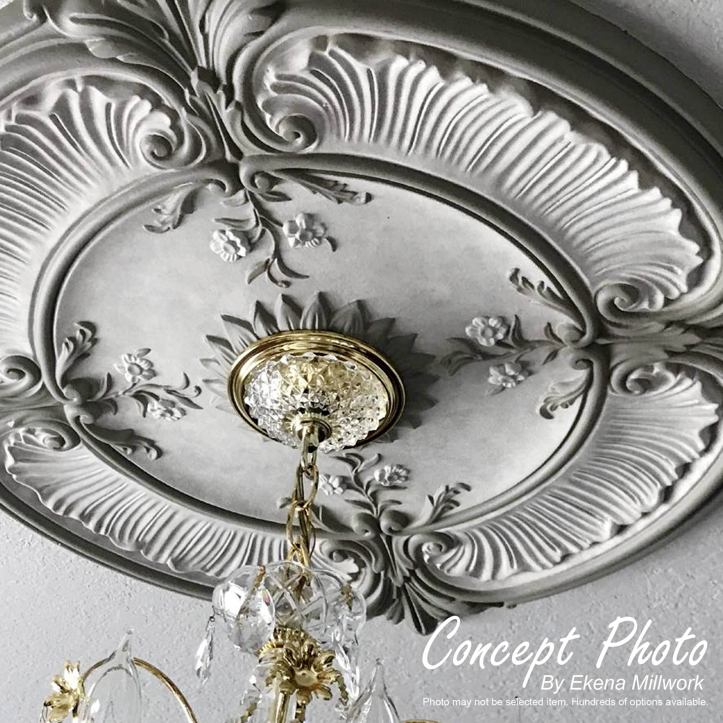 Hand-Painted Polished Copper Ceiling Medallion A5617