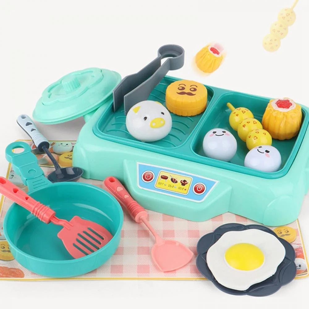 Pretend Play Kitchen Toy with Cookware Pot and Cooking Utensils T1610
