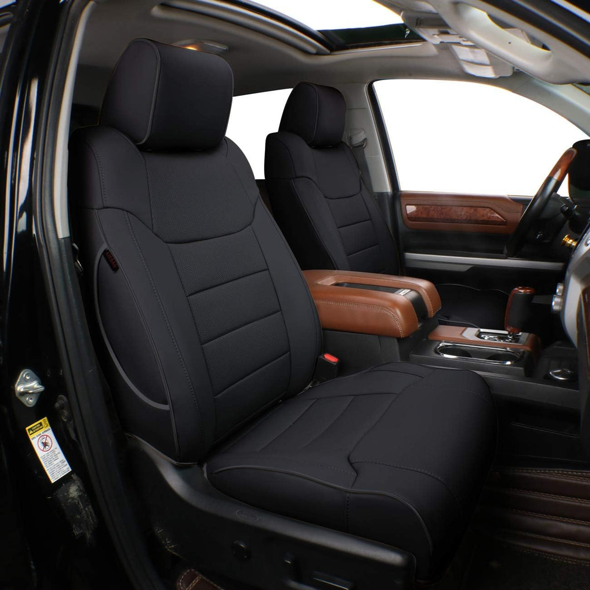 Black Leatherette Custom Fit Seat Covers B8449