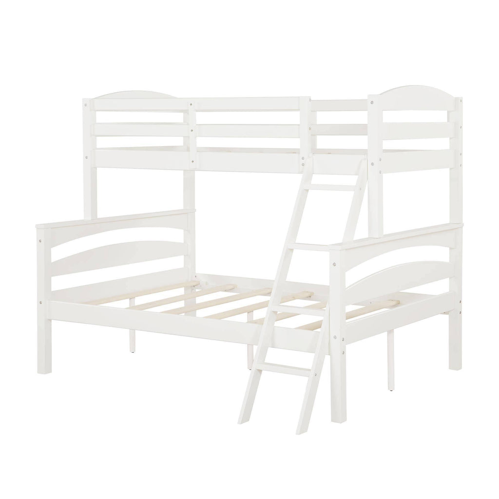 White Twin Over Full Wood Bunk Bed Frame G520