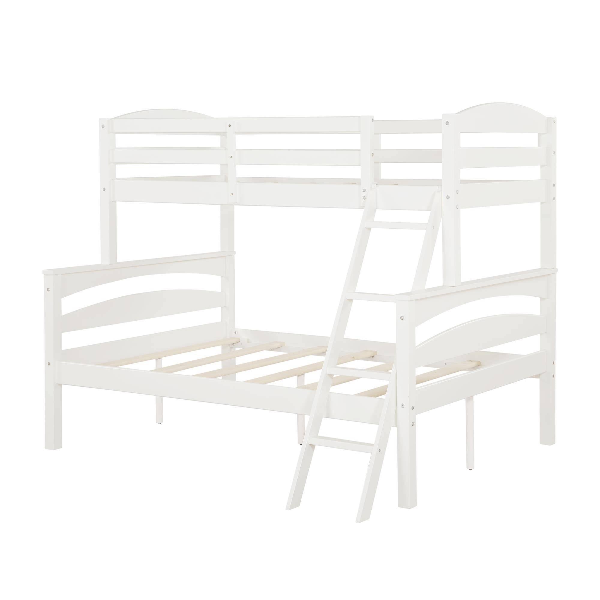 White Twin Over Full Wood Bunk Bed Frame G520