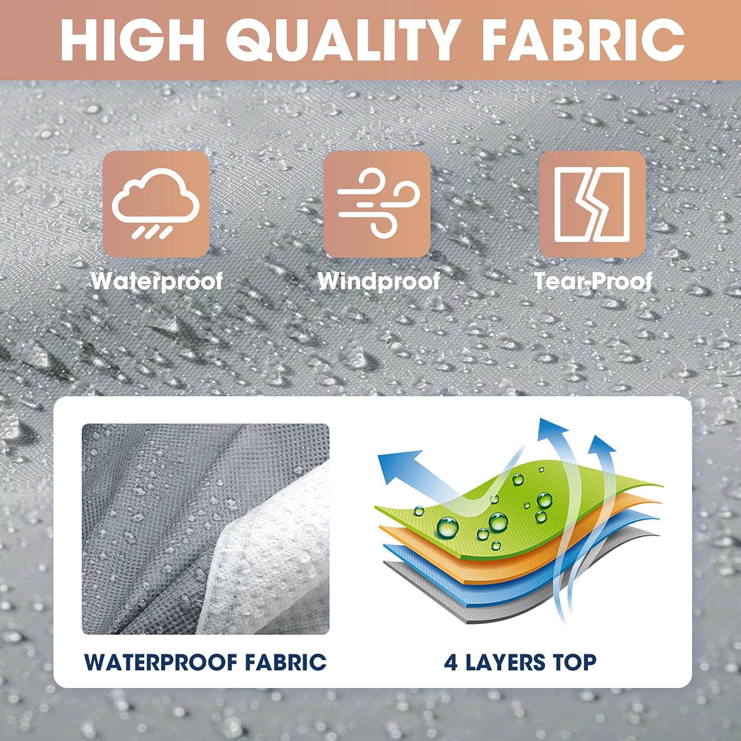 4-Layer Travel Trailer Cover with 2 Straps and 2 Patches Q1116