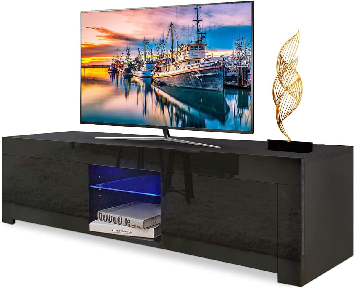White High Gloss LED TV Stand with Storage Drawer Q2511