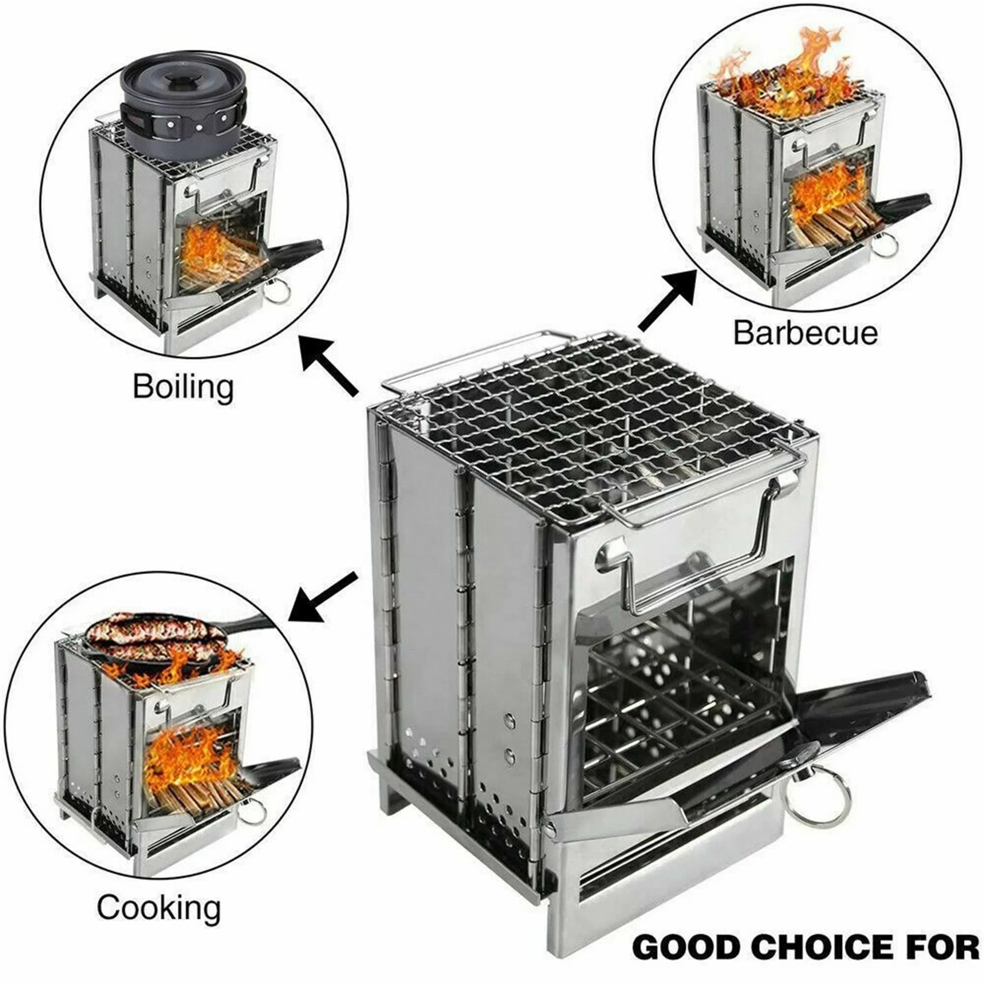 Portable Stainless Steel Wood Burning Stove G17345