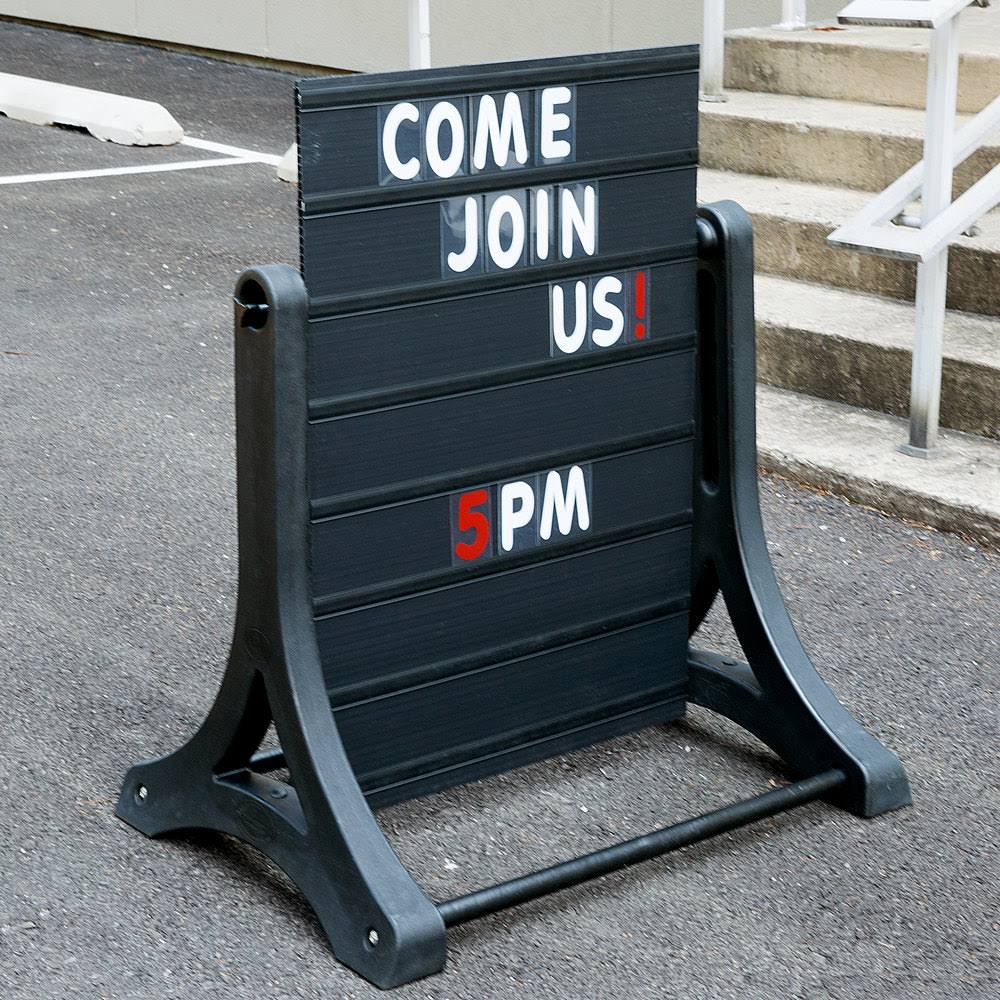 Double Sided Sidewalk Sign with Black Changeable Letterboard W673