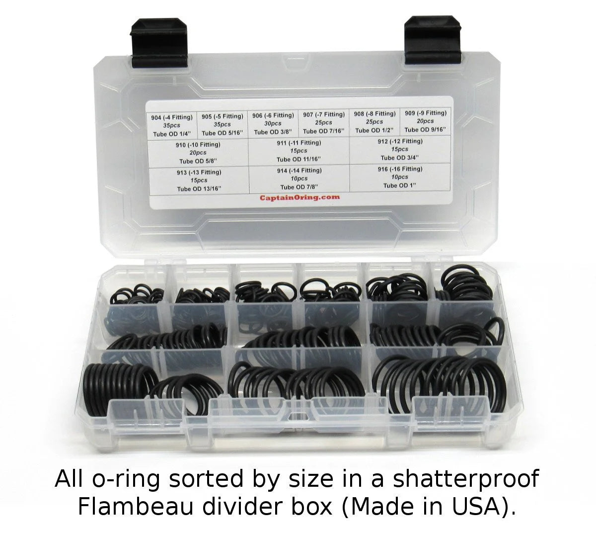 255 Piece Buna Nitrile O-Ring Kit O21522