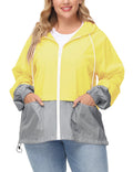 Plus Size Waterproof Hooded Rain Jacket J8796