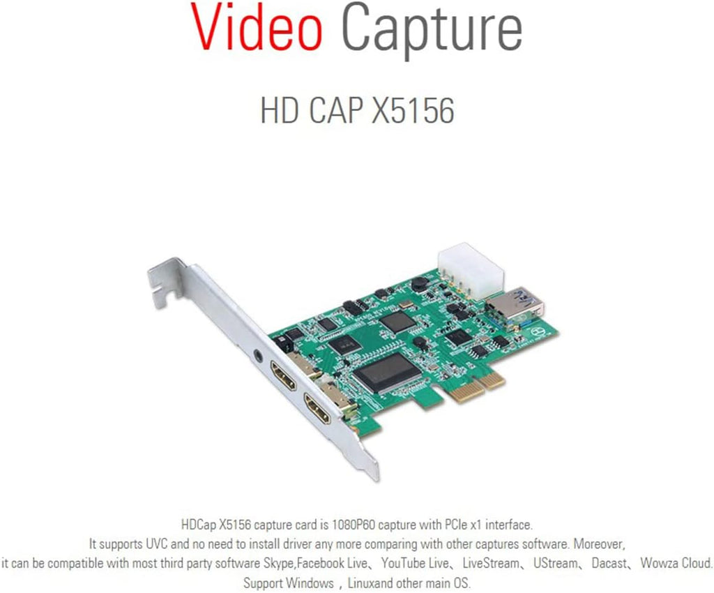PCIe Video Capture Card, HD 1080P 60fps HDMI Z14546