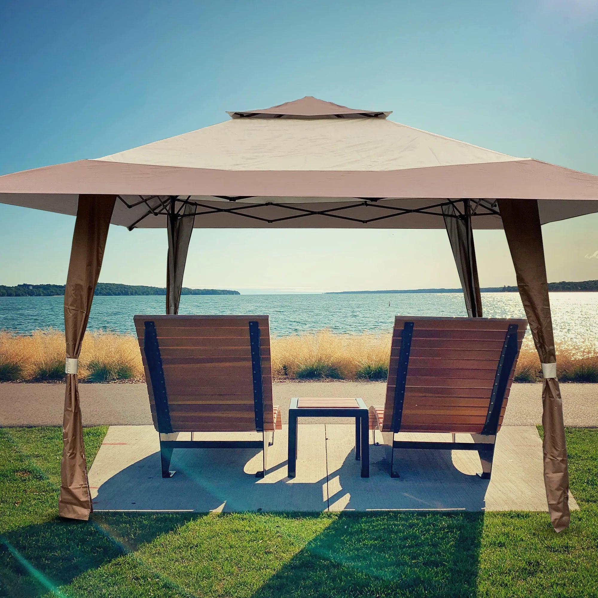 13x13 Ft Pop-up Gazebo Canopy Tent with Corner Curtain I1922