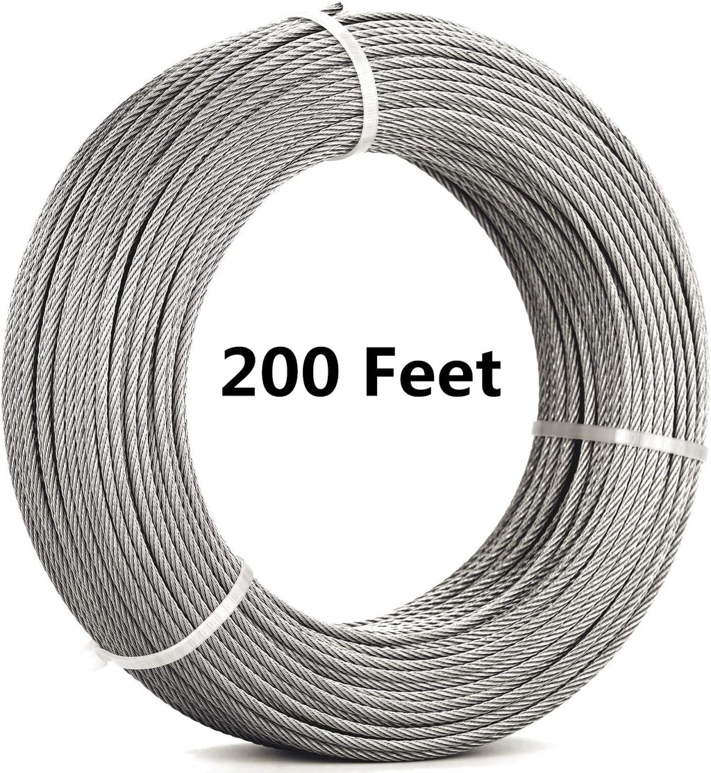 1/8 Stainless Steel Aircraft Wire Rope 200 Feet T 316 Marine Grade E459
