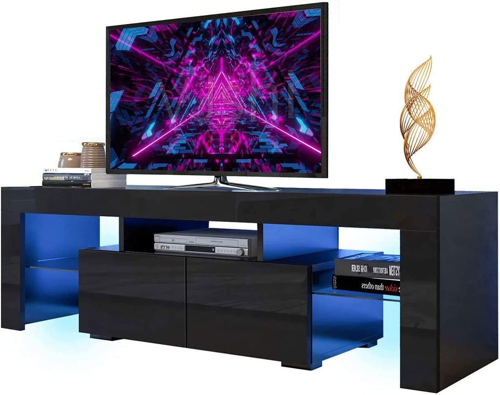 White High Gloss LED TV Stand with Storage Drawer Q2511