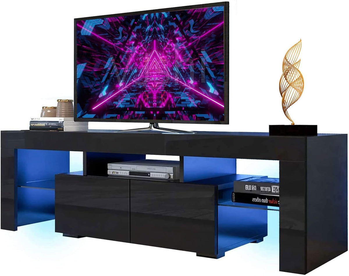 White High Gloss LED TV Stand with Storage Drawer Q2511