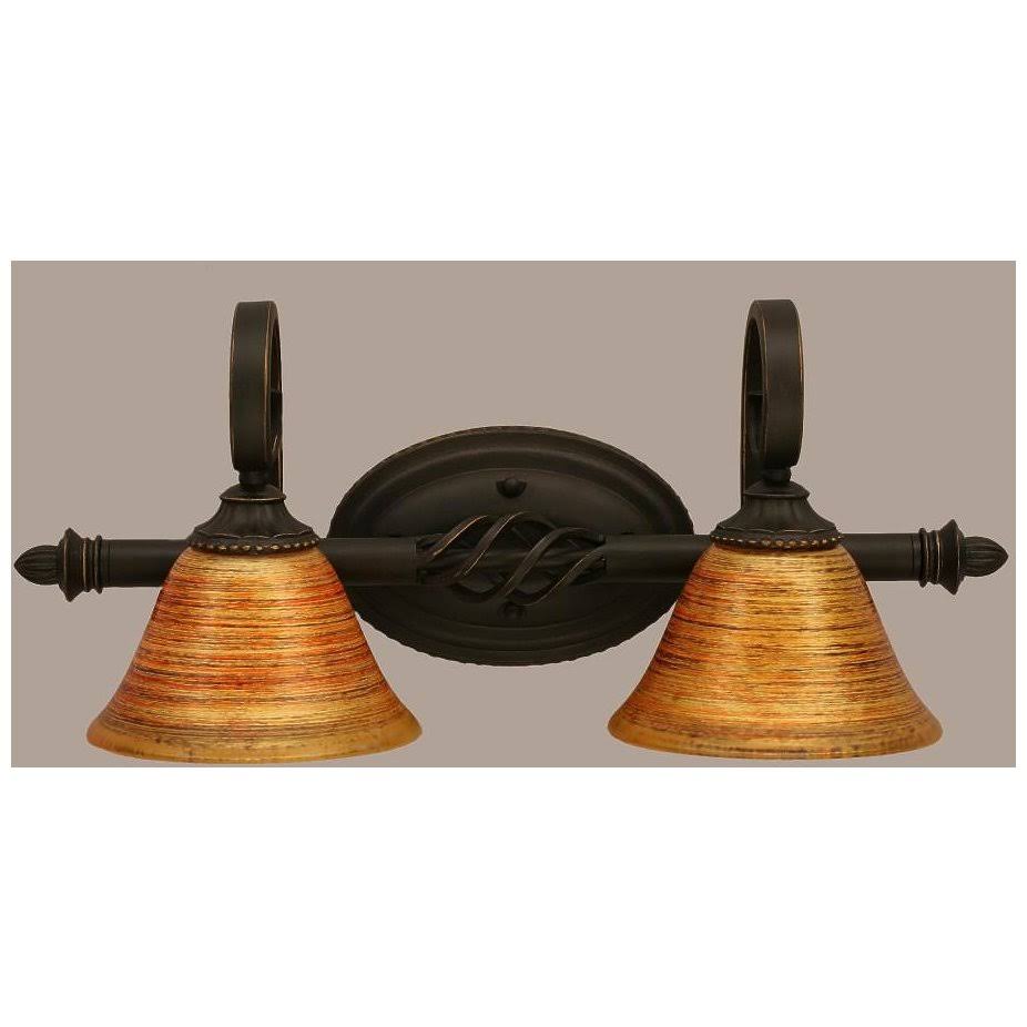 Two Light Bath Bar Dark Granite Finish with Saturn Glass O726417