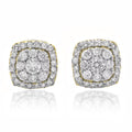14K Yellow Gold 0.50 Carat Diamond Cluster Stud Earrings N6698