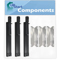 3-Pack BBQ Gas Grill Tube Burner & Heat Shield Plate Replacement Parts T196040
