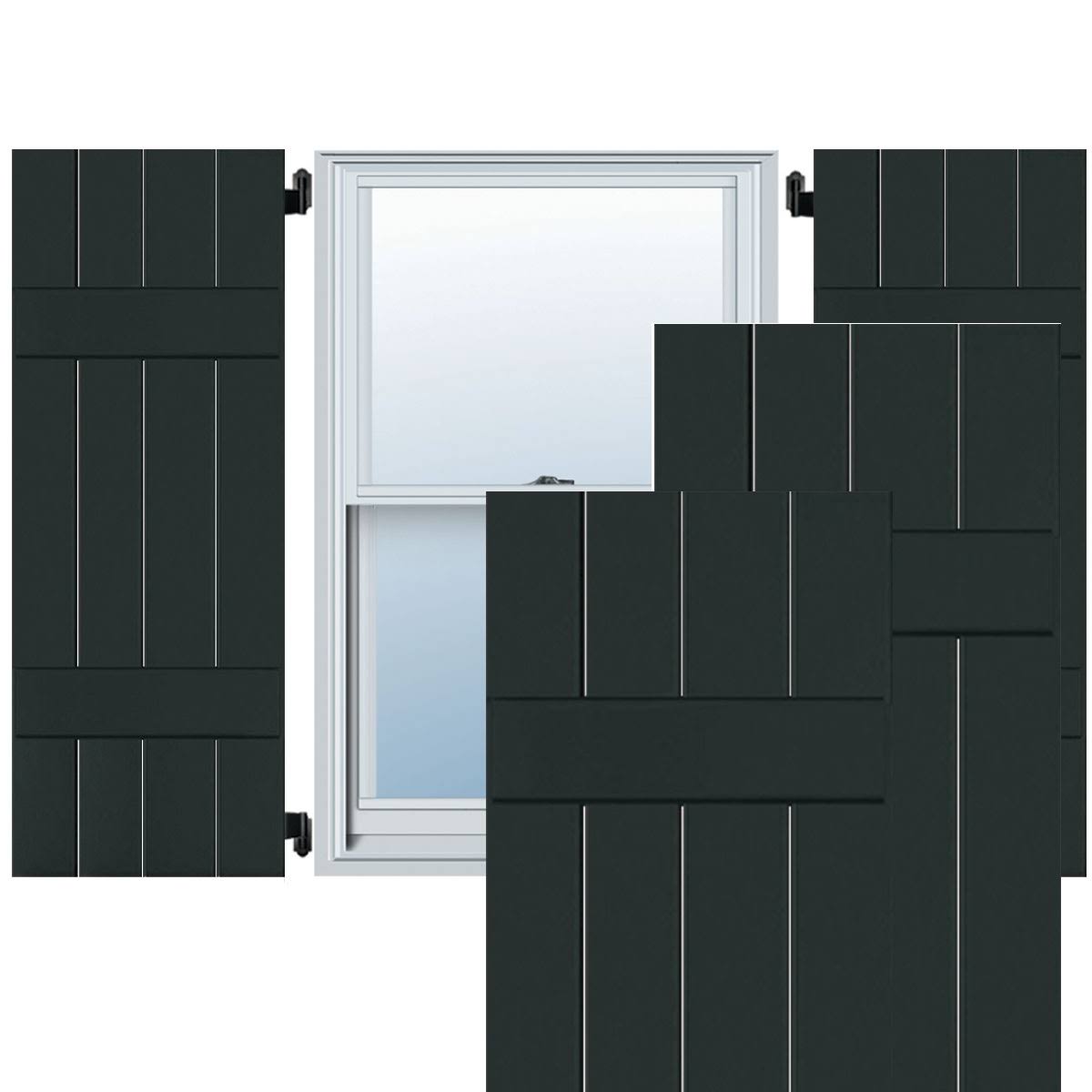 Real Wood Pine Board-n-Batten Shutters W7965