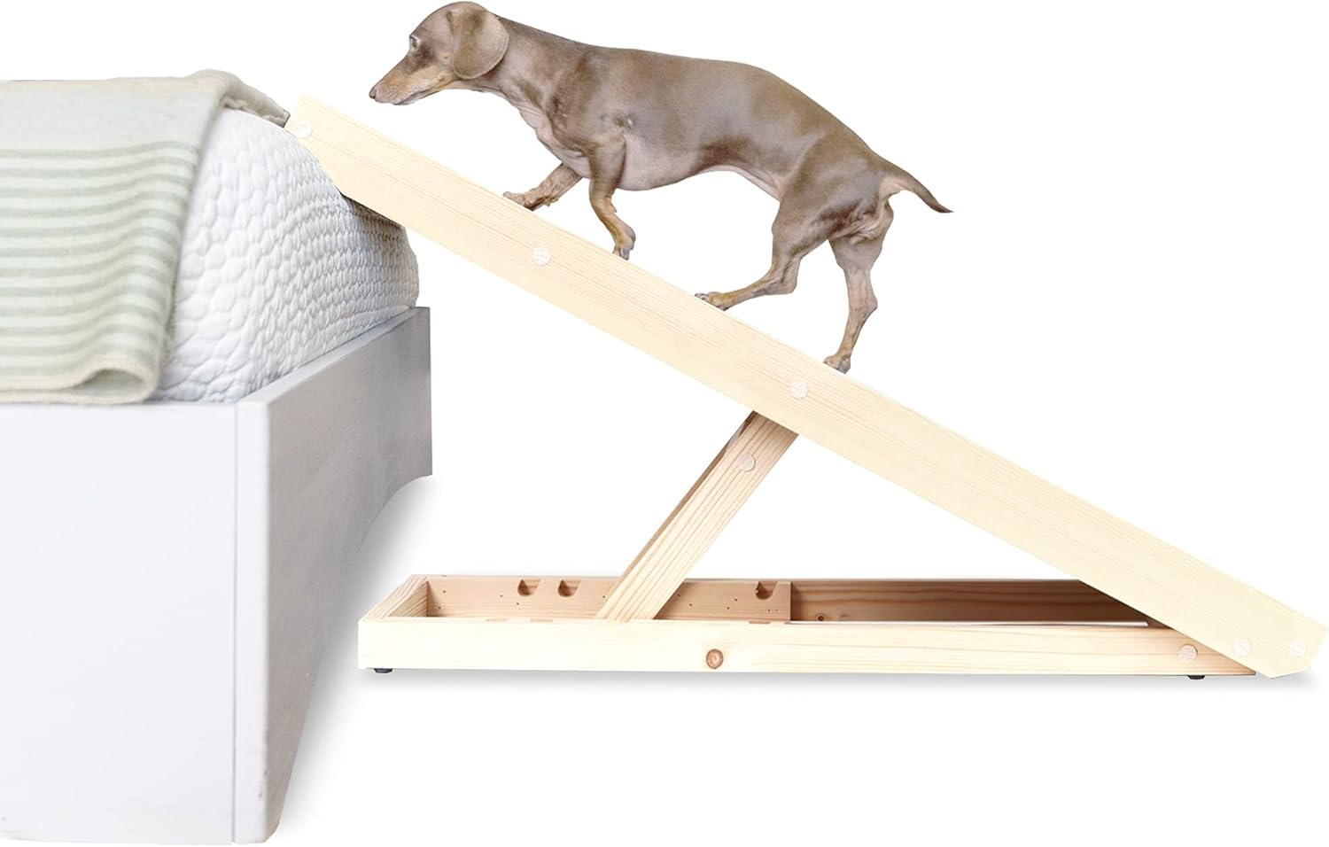 Adjustable Folding Pet Ramp with Paw Traction Mat, 40 x 16 Surface, Holds up to 80 lbs U6477