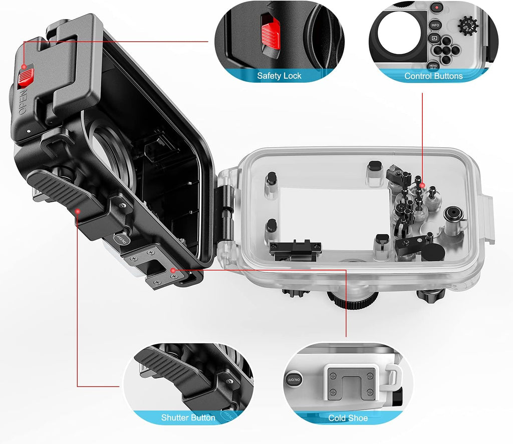 Black Waterproof Diving Case for Olympus TG-6 J44954