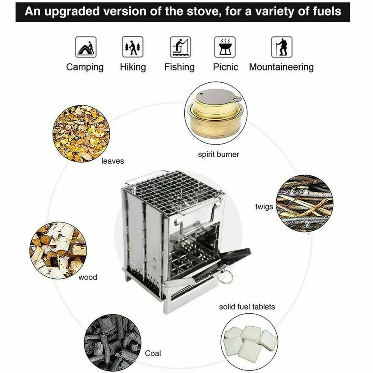 Portable Stainless Steel Wood Burning Stove G17345