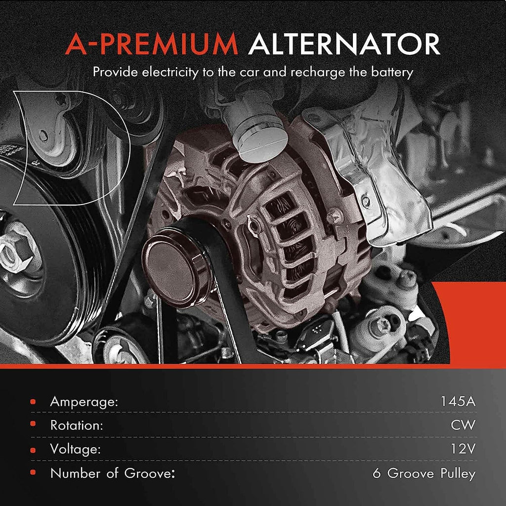 Alternator Compatible with Chevy Silverado 1500, Avalanche 1500, GMC Sierra 1500, Cadillac Escalade O527