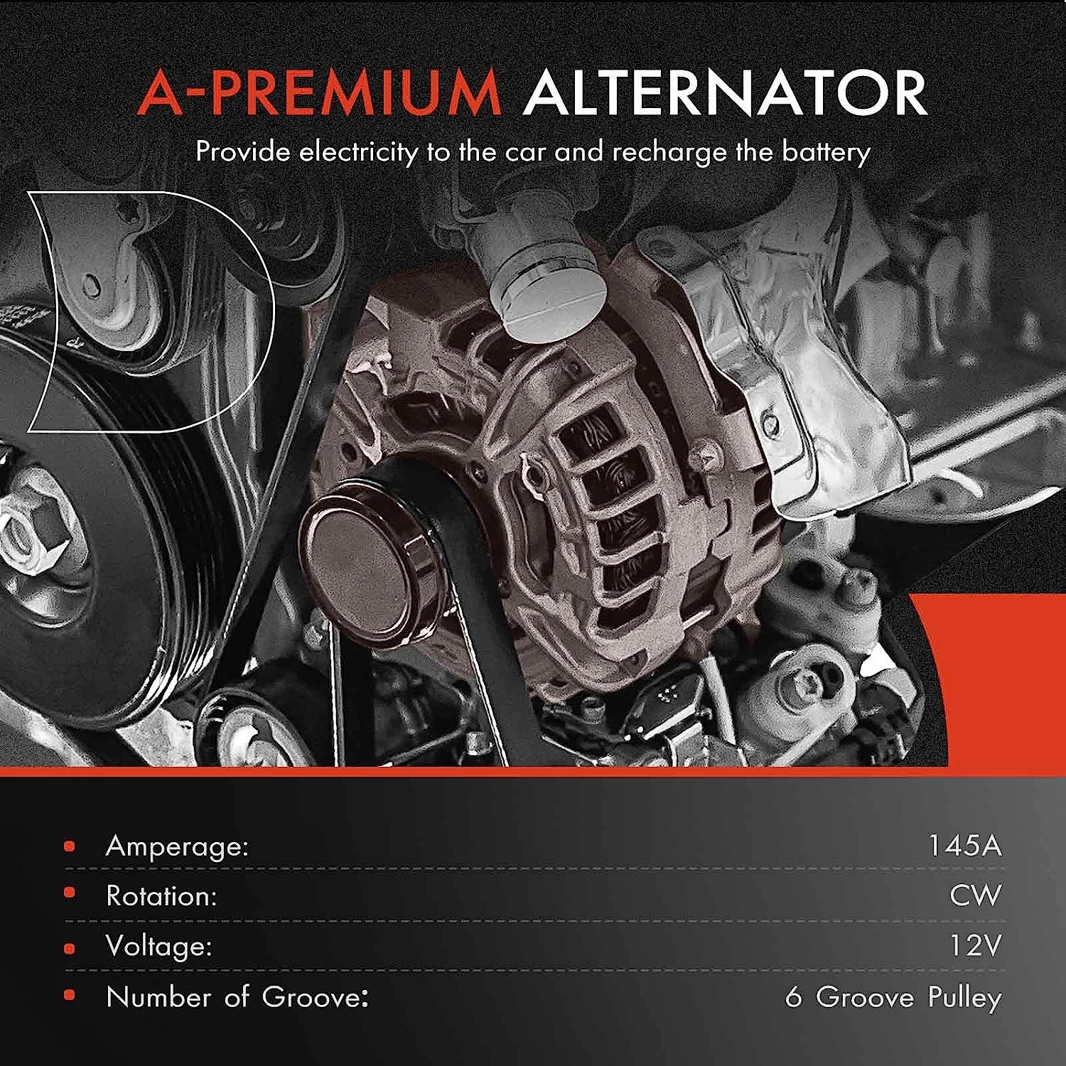 Alternator Compatible with Chevy Silverado 1500, Avalanche 1500, GMC Sierra 1500, Cadillac Escalade O527