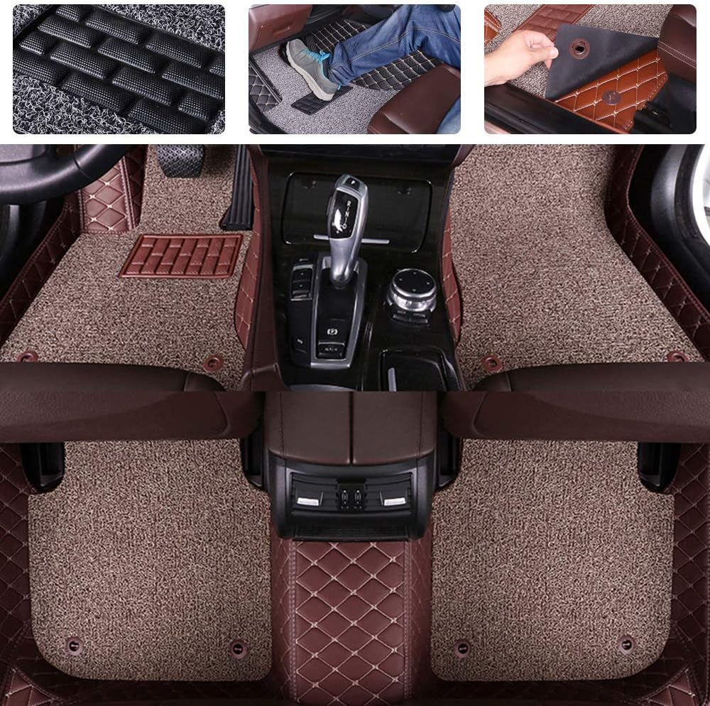 Double Layer Pu Leather & PVC Non-Slip Car Floor Mats D169