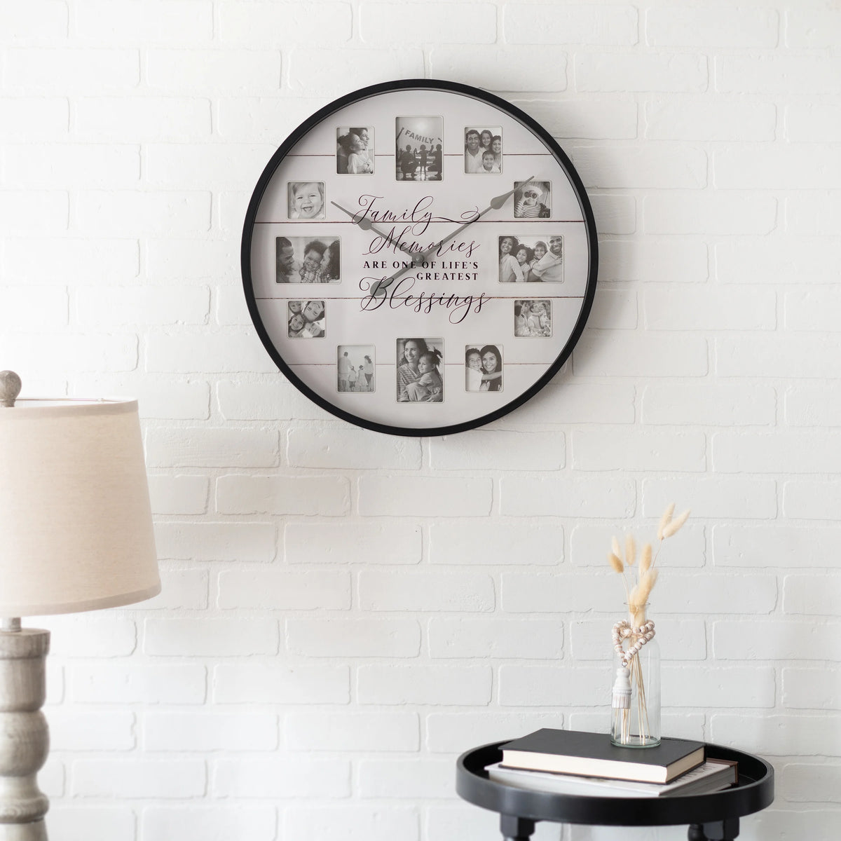 20" Round Farmhouse Wall Clock with Quartz Movement B634914