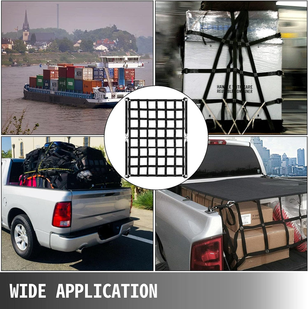 Heavy Duty Truck Bed Cargo Net with S-Hooks, 1100LBS, Pack of 2 D884