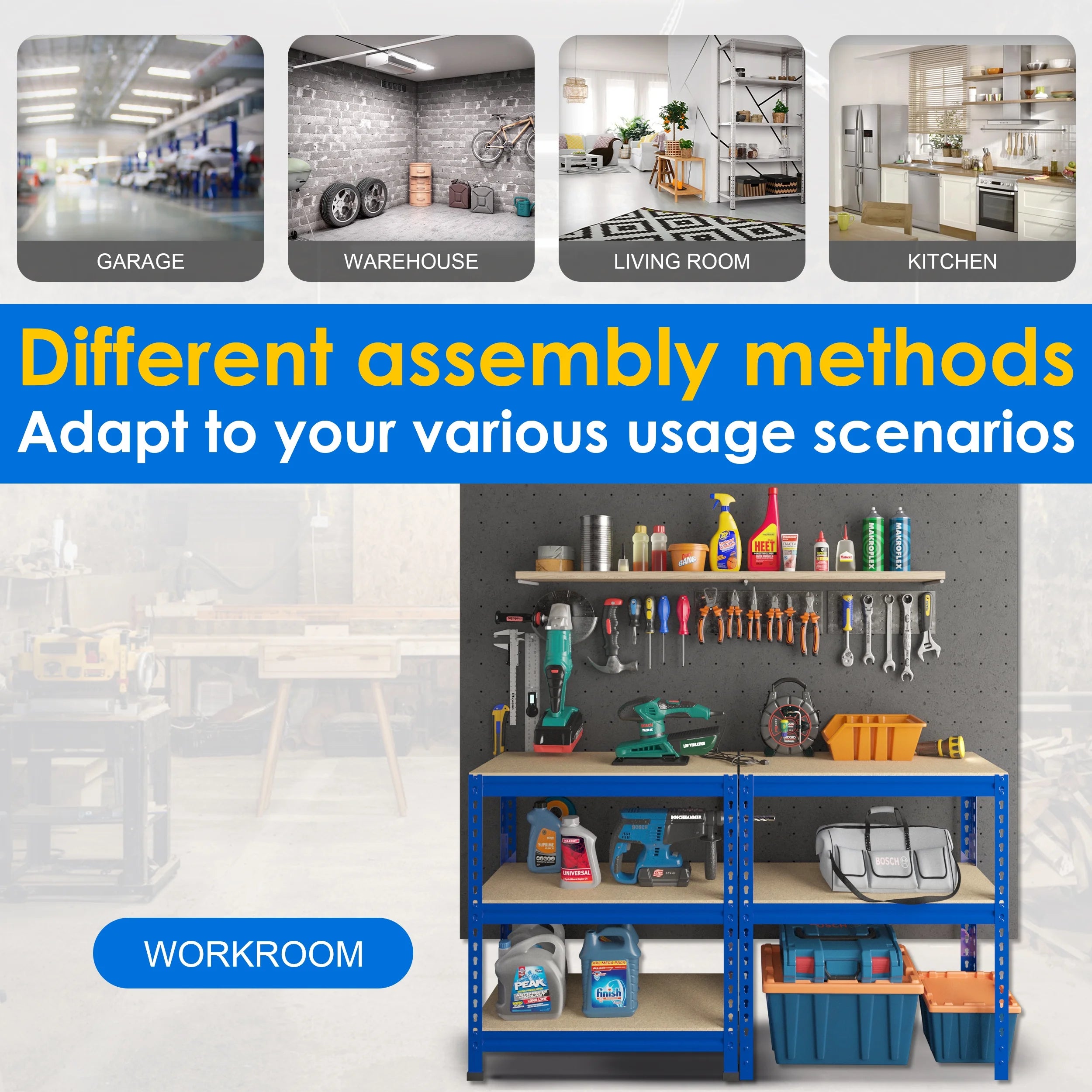 5 Tier Adjustable Metal Storage Shelves I44351