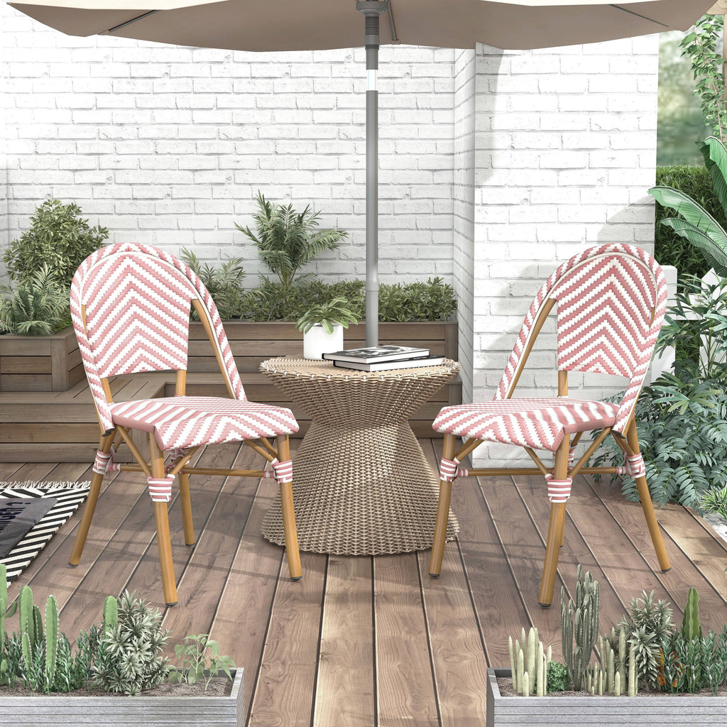 Grey Chevron Patterned Wicker Patio Chair C46423