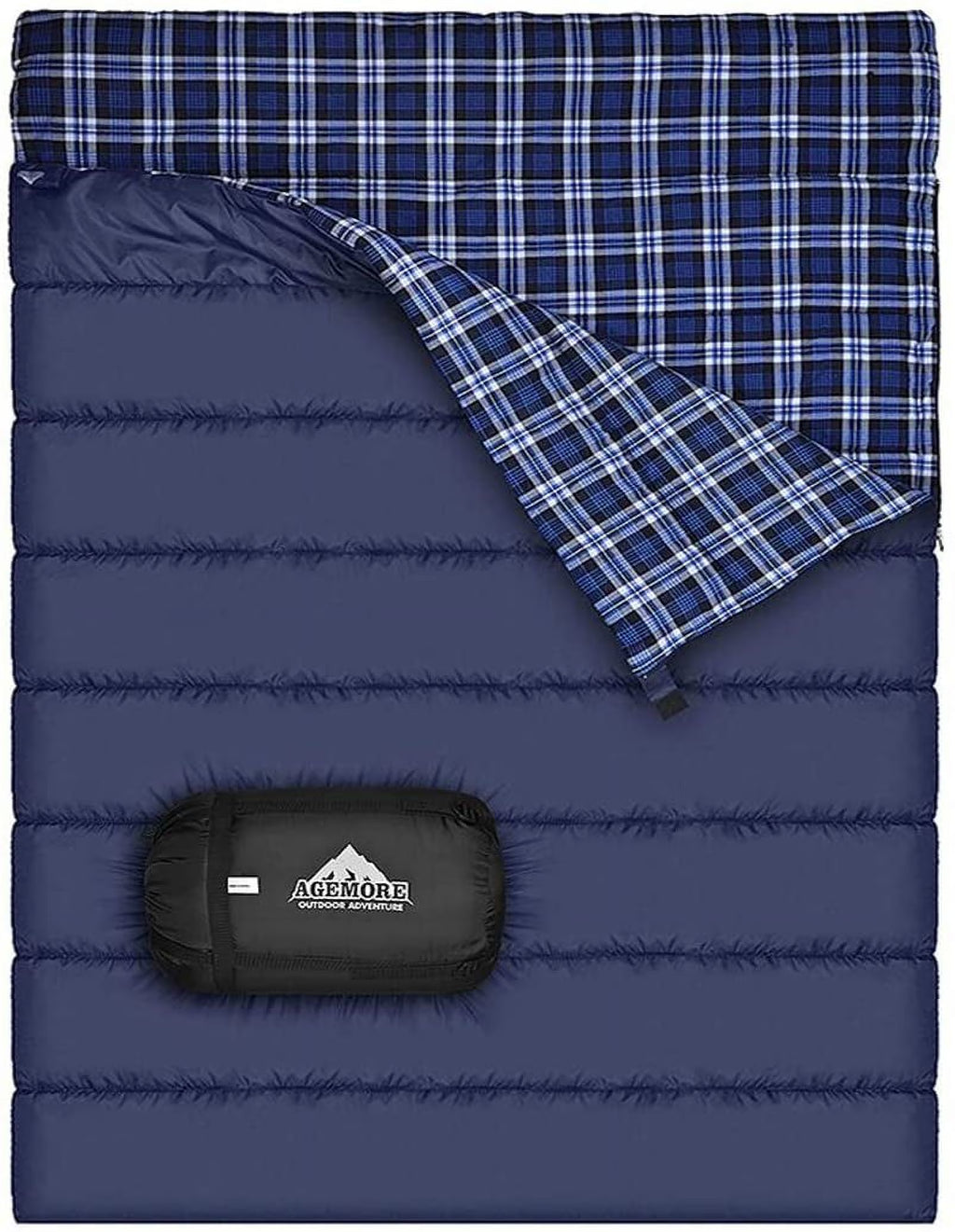 Cotton Flannel Queen Size 2 Person Waterproof Sleeping Bag J8256