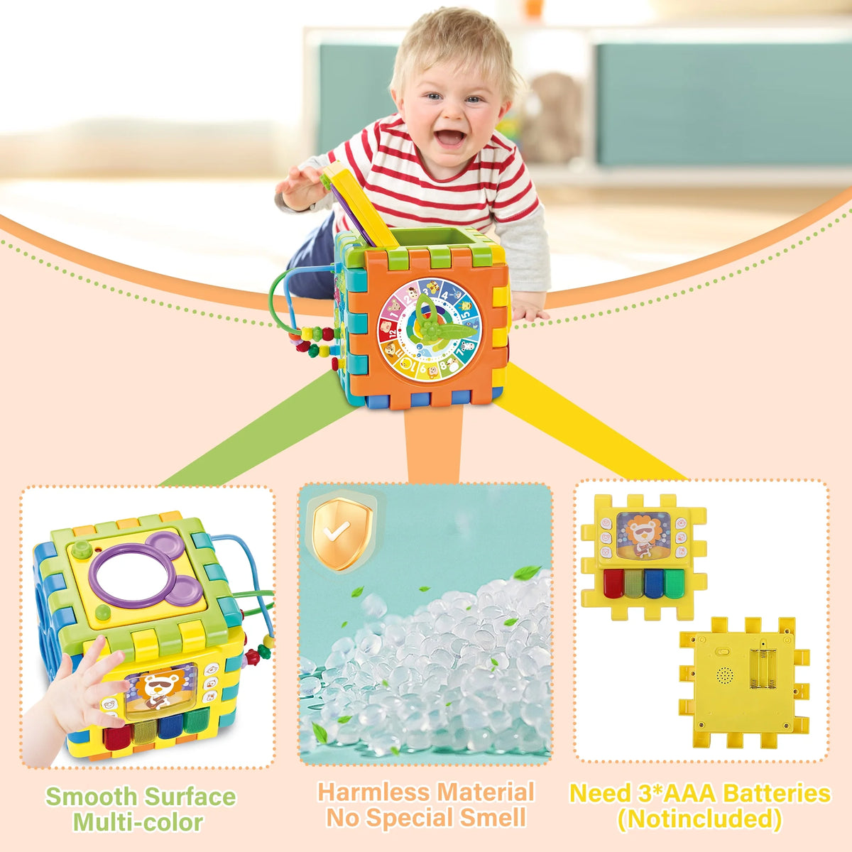 Baby Activity Cube Learning Toys Montessori Toddler Toys O208