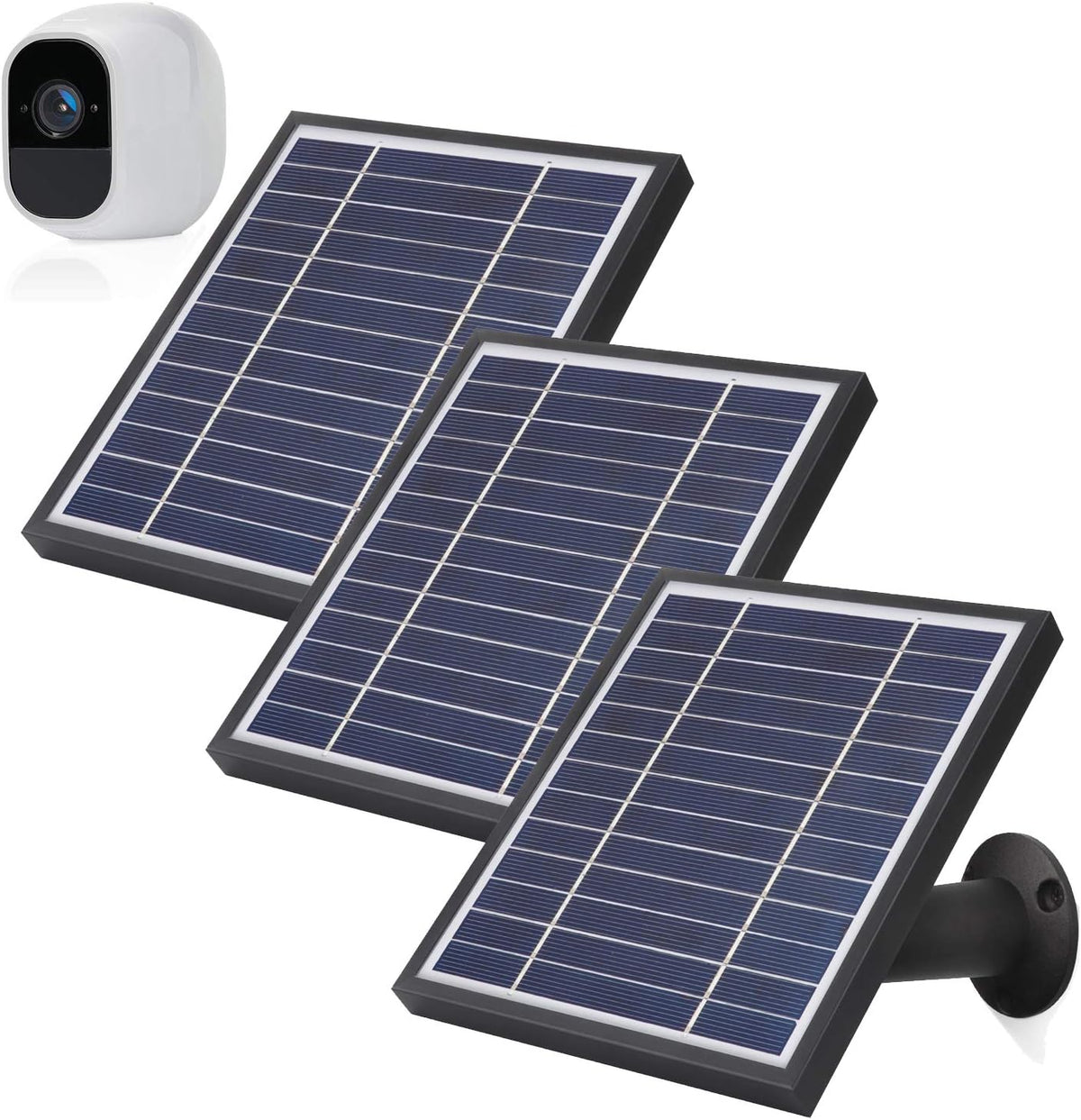 3 Pack Solar Panels for Arlo Pro 2 Camera with 11.8Feet Power Cord and Adjustable Mount D423384