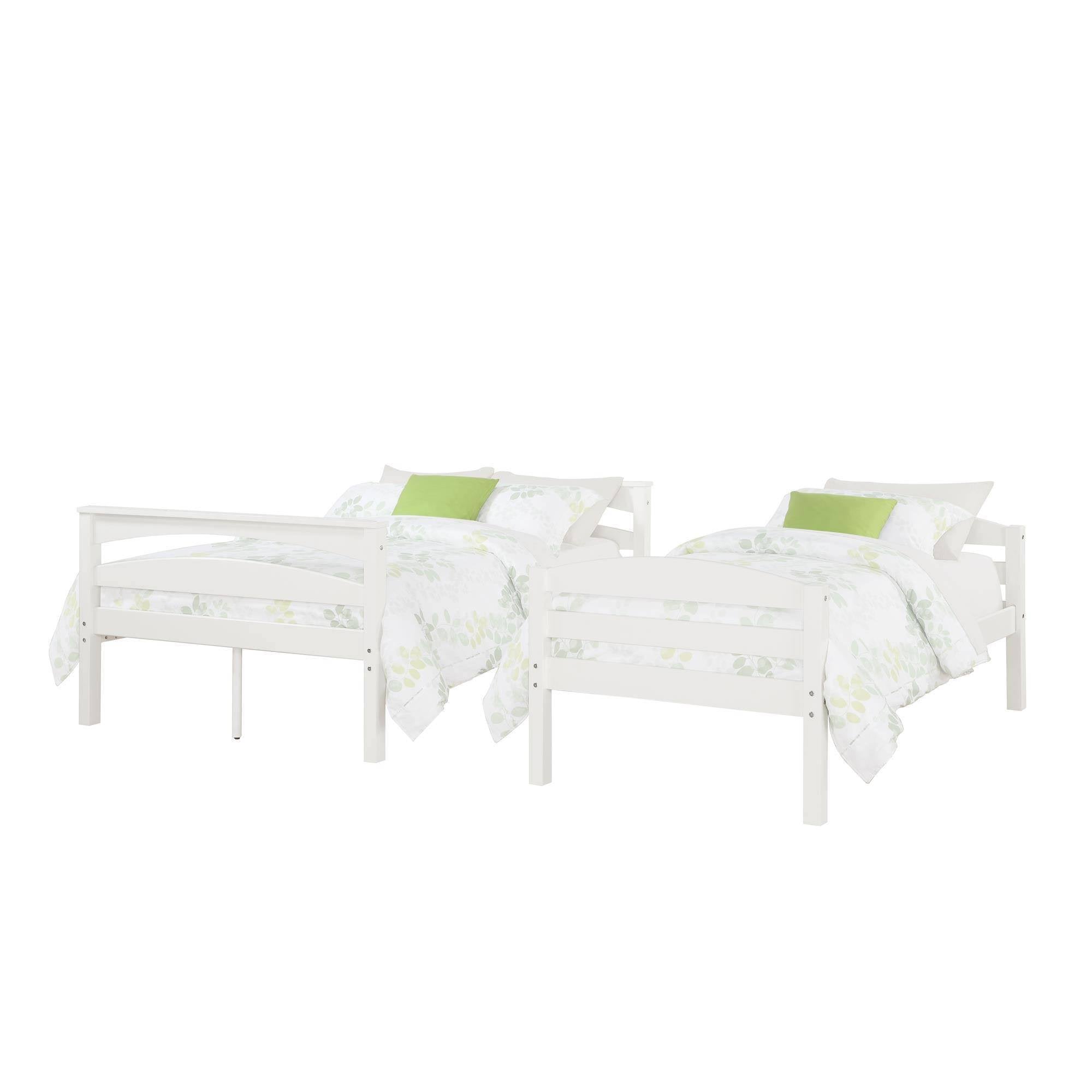 White Twin Over Full Wood Bunk Bed Frame G520
