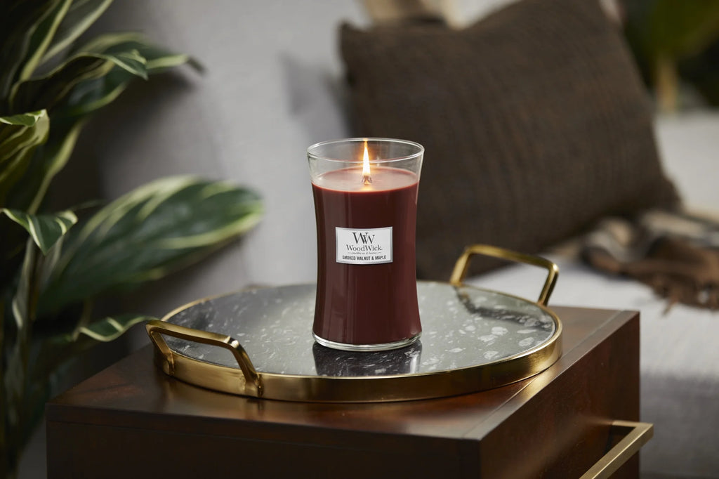 Smoked Walnut & Maple Large Hourglass Candle A697092