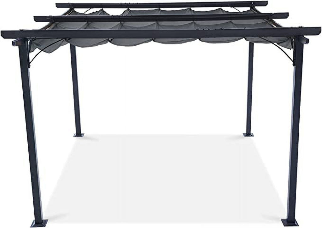 11x11 Outdoor Patio Pergola with Retractable Shade Q7786