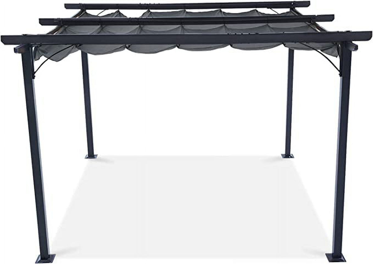 11x11 Outdoor Patio Pergola with Retractable Shade Q7786