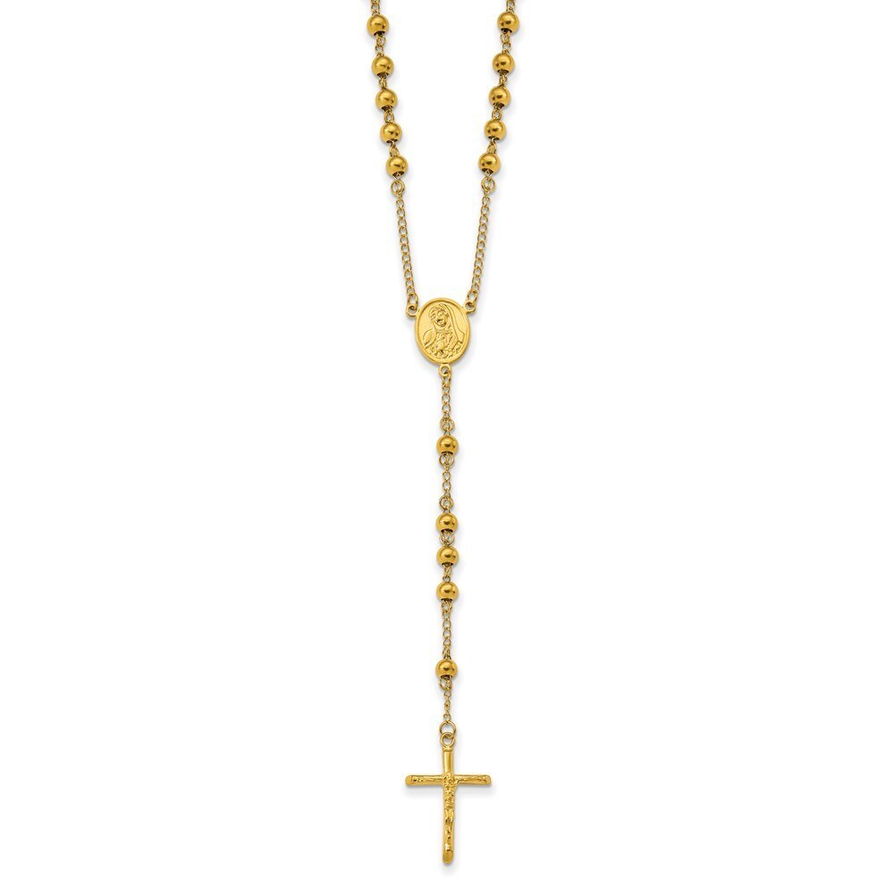 30" Stainless Steel Polished Rosary Necklace M682976