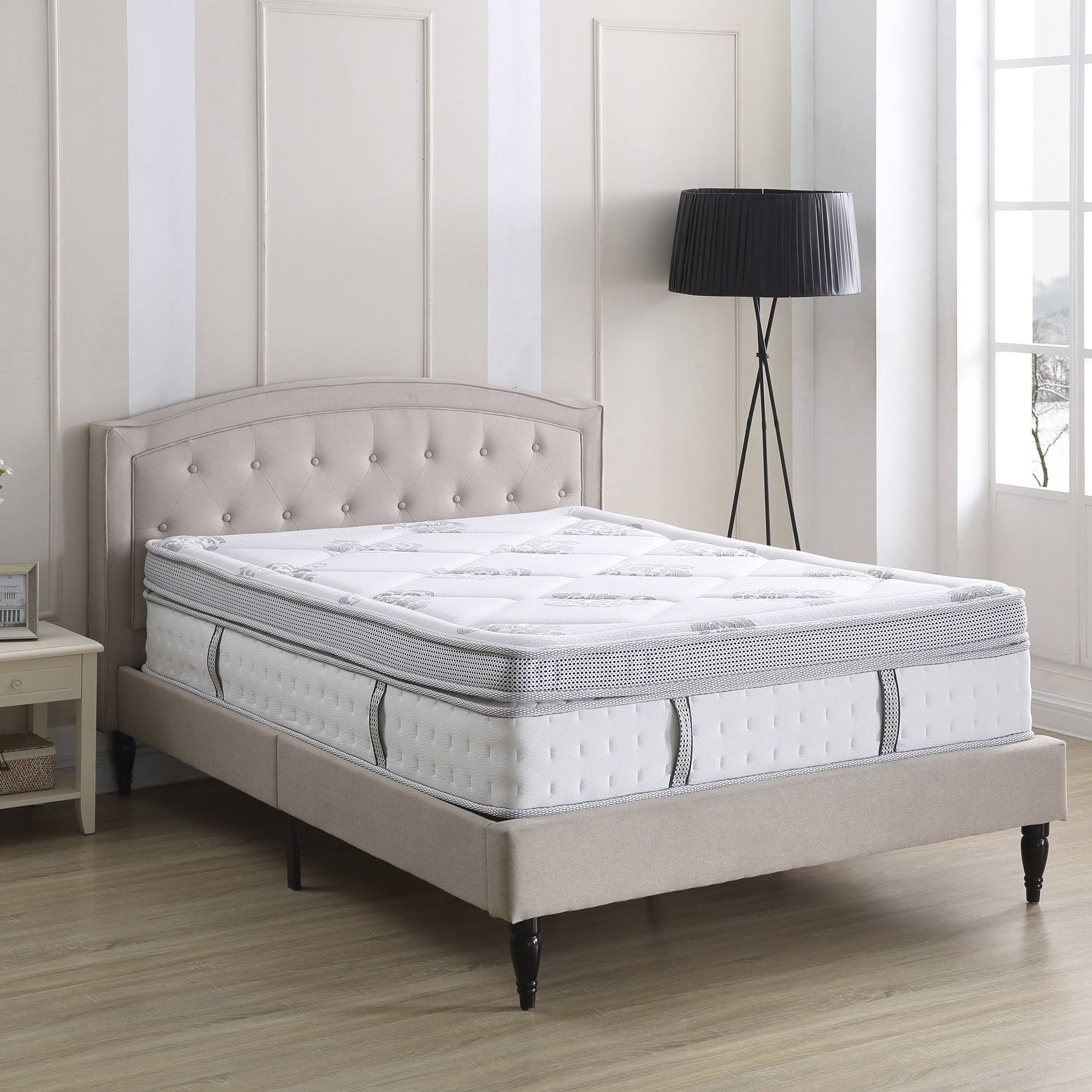 Hybrid 14-inch Eurotop Mattress White Full A386