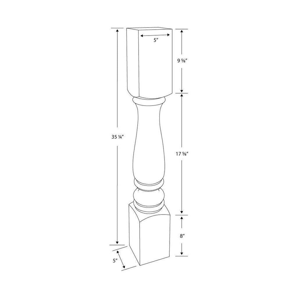 Unfinished Solid Cherry Kitchen Island Leg O8996