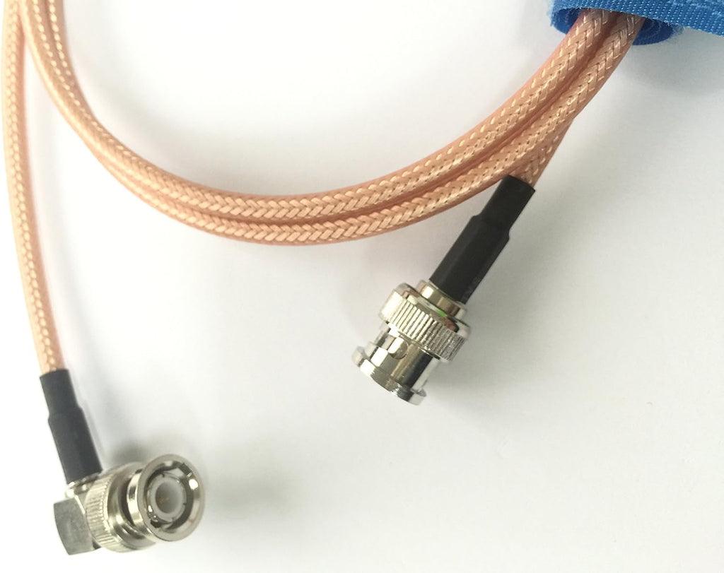 BNC Male Right Angle to BNC Male STR8 Low Loss Coax RF Cable Pack of 2 F3381